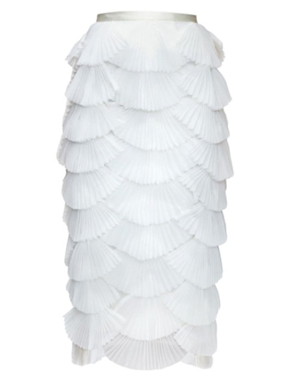 Andrea Iyamah ari scalloped White Midi Skirt